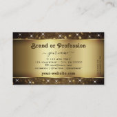 Carte De Visite Étoiles de Parties scintillant en or foncé de luxe (Dos)