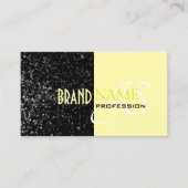 Carte De Visite Étoiles de Parties scintillant jaune clair et noir (Devant)
