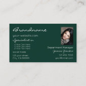 Carte De Visite Étoiles de Parties scintillant moderne vert foncé  (Dos)