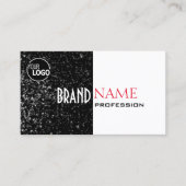 Carte De Visite Étoiles de Parties scintillant noir et blanc avec (Devant)