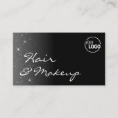 Carte De Visite Étoiles de Parties scintillant noir et blanc avec  (Devant)