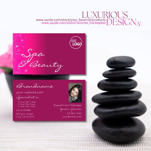 Carte De Visite Étoiles de Parties scintillant rose Fille Chic ave