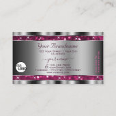 Carte De Visite Étoiles de Parties scintillant rose Fille Glamour (Dos)