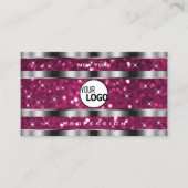 Carte De Visite Étoiles de Parties scintillant rose Fille Glamour (Devant)