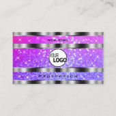Carte De Visite Étoiles de Parties scintillant rose violet élégant (Devant)