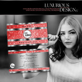 Carte De Visite Étoiles de Parties scintillant rouge en rubis et l