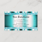 Carte De Visite Etoiles de Parties scintillant Turquoise de prise (Dos)