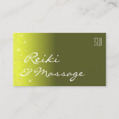 Carte De Visite Étoiles de Parties scintillant vert jaune et olive (Devant)