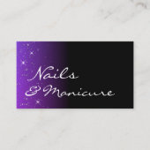 Carte De Visite Étoiles de Parties scintillant violet bleu noir av (Devant)