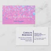 Carte De Visite Étoiles de parties scintillantes dans le rose et (Devant / Derrière)