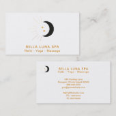 Carte De Visite Étoiles de scintillement de faisceaux de lune d'or (Devant / Derrière)