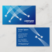 Carte De Visite Étoiles de tir - Blanc sur Bleu Ombré (Devant / Derrière)