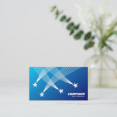 Carte De Visite Étoiles de tir - Blanc sur Bleu Ombré (Debout devant)