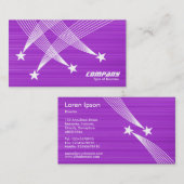 Carte De Visite Étoiles de tir - Blanc sur brossé violet (Devant / Derrière)