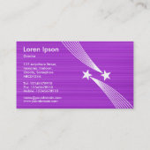 Carte De Visite Étoiles de tir - Blanc sur brossé violet (Dos)