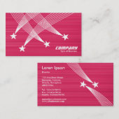 Carte De Visite Étoiles de tir - Blanc sur Crimson brossé (Devant / Derrière)