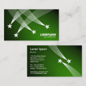 Carte De Visite Étoiles de tir - Blanc sur Spotlit Green (Devant / Derrière)