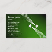 Carte De Visite Étoiles de tir - Blanc sur Spotlit Green (Dos)