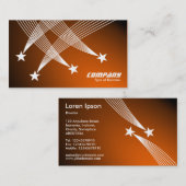 Carte De Visite Étoiles de tir - Blanc sur Spotlit Orange (Devant / Derrière)