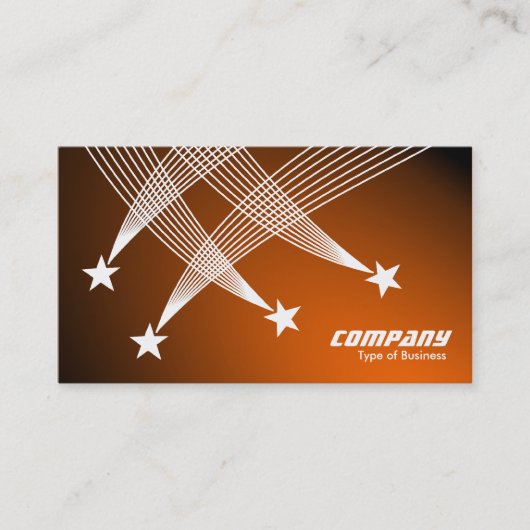 Carte De Visite Étoiles de tir - Blanc sur Spotlit Orange (Devant)