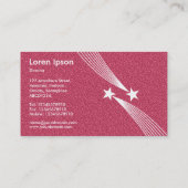 Carte De Visite Étoiles de tir - Blanc sur texture rouge (Dos)