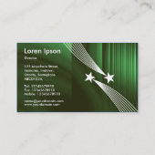 Carte De Visite Étoiles de tir - Blanc sur texture verte (Dos)