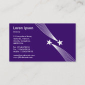 Carte De Visite Étoiles de tir - Blanc sur violet profond 330066 (Dos)
