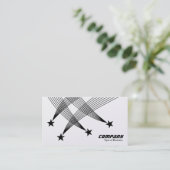 Carte De Visite Étoiles de tir - Noir sur blanc (Platine) (Debout devant)