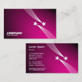 Carte De Visite Étoiles de tir v2 - Blanc sur Spotlit Hot Pink (Devant / Derrière)