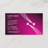 Carte De Visite Étoiles de tir v2 - Blanc sur Spotlit Hot Pink (Dos)