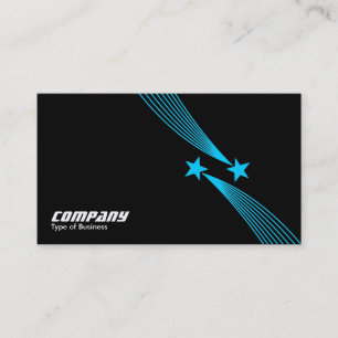 Carte De Visite Étoiles de tir v2 - Bleu clair sur noir