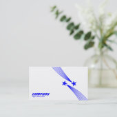 Carte De Visite Étoiles de tir v2 - Bleu sur blanc (Debout devant)