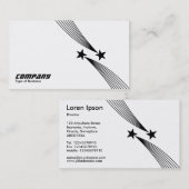 Carte De Visite Étoiles de tir v2 - Noir sur blanc (Devant / Derrière)