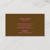 Carte De Visite Étoiles de typographie rétro Brown (Dos)