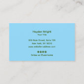 Carte De Visite Étoiles de typographie rétro vert foncé (Dos)