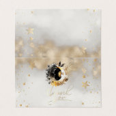 Carte De Visite Étoiles d'or céleste Fleurs de lune (Extérieur déplié)