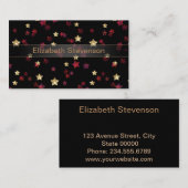 Carte De Visite étoiles d'or et de rouge. (Devant / Derrière)