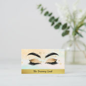Carte De Visite *~* Étoiles d'or Peach Lashes Brows Extensions Chi (Debout devant)