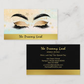 Carte De Visite *~* Étoiles d'or Peach Lashes Brows Extensions Chi (Devant / Derrière)