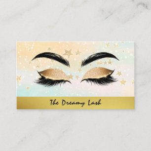 Carte De Visite *~* Étoiles d'or Peach Lashes Brows Extensions Chi
