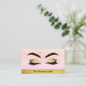 Carte De Visite *~* Étoiles d'or PINK Lashes Brows Extensions Chic (Debout devant)