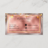 Carte De Visite étoiles d'or rose élégant salon de beauté (Dos)