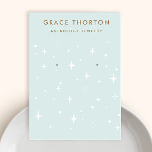Carte De Visite Étoiles d'oreille Pastel Blue Spiritual Boho Étoil