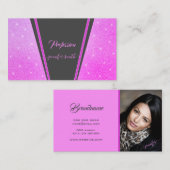 Carte De Visite Étoiles éclatantes de Parties scintillant violette (Devant / Derrière)