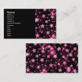 Carte De Visite Étoiles élégantes de parties scintillantes de rose (Devant / Derrière)