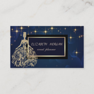 Carte De Visite Étoiles Élégantes et Glamour Modernes Robe en Faux