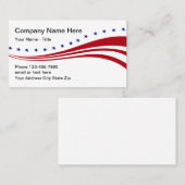 Carte De Visite Étoiles Et Frappes Patriotiques Américaines (Devant / Derrière)