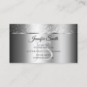 Carte De Visite Étoiles et initiales de Parties scintillant Silver (Dos)