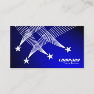 Carte De Visite Étoiles Filantes - Blanc sur Bleu Projecteur