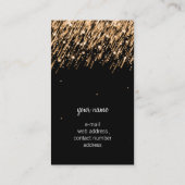 Carte De Visite Étoiles filantes simples d'or de monogramme (Dos)